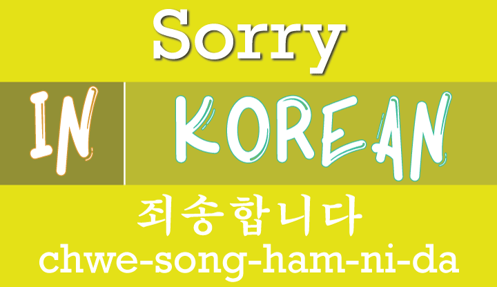 How to Say "Sorry" in Korean
